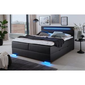 meise.möbel Boxspringbett »Las Vegas«, Füße und Kopfteil mit LED-Beleuchtung, mit Bettkasten und Topper