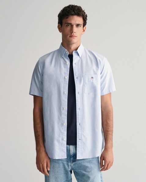 Gant Kurzarmhemd »REG OXFORD SHIRT«, Gant-Stickerei