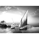 Papermoon Fototapete »Boote Schwarz & Weiß«