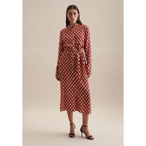 seidensticker Sommerkleid »Schwarze Rose«, Langarm Kragen Druck