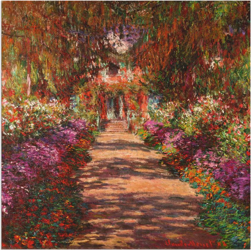 Artland Wandbild »Weg in Monets Garten in Giverny. 1902«, Garten, (1 St.), als Alubild, Outdoorbild, Leinwandbild, Poster, Wandaufkleber