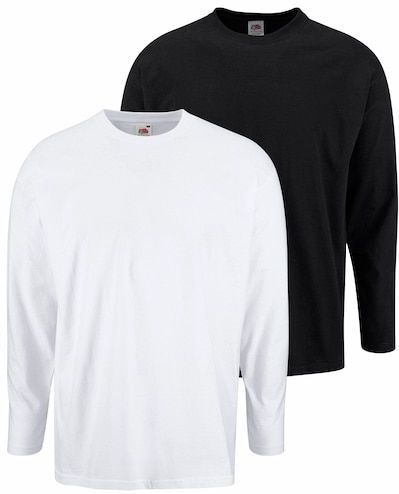 Fruit of the Loom Langarmshirt, (Packung, 2 tlg.), aus reiner Baumwolle