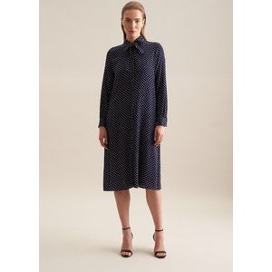 seidensticker Sommerkleid »Schwarze Rose«, Langarm Kragen Punkte
