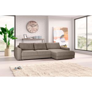 TRENDMANUFAKTUR Ecksofa »Bourbon II, hoher Sitzkomfort, extrabreite Recamiere für Relaxkomfort«, wahlweise mit Bettfunktion und Bettkasten, zeitlos und elegant, L-Form