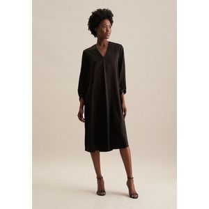 seidensticker Sommerkleid »Schwarze Rose«, Langarm V-Neck Uni