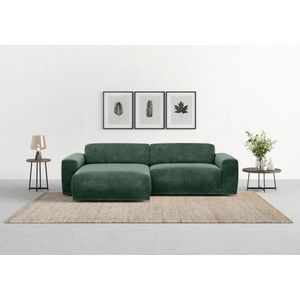 TRENDMANUFAKTUR Ecksofa »Braga, mit hochwertigem Kaltschaum, L-Form, in Cord erhältlich«, (2 St.), modernes Sofa, Couch mit hohem Sitzkomfort, 255/72/160 cm (B/H/T)