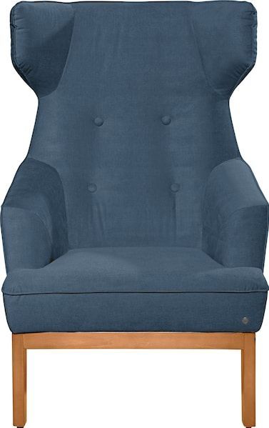 TOM TAILOR HOME Ohrensessel »COZY«, im Retrolook, mit Kedernaht und Knöpfung, Füße Buche natur