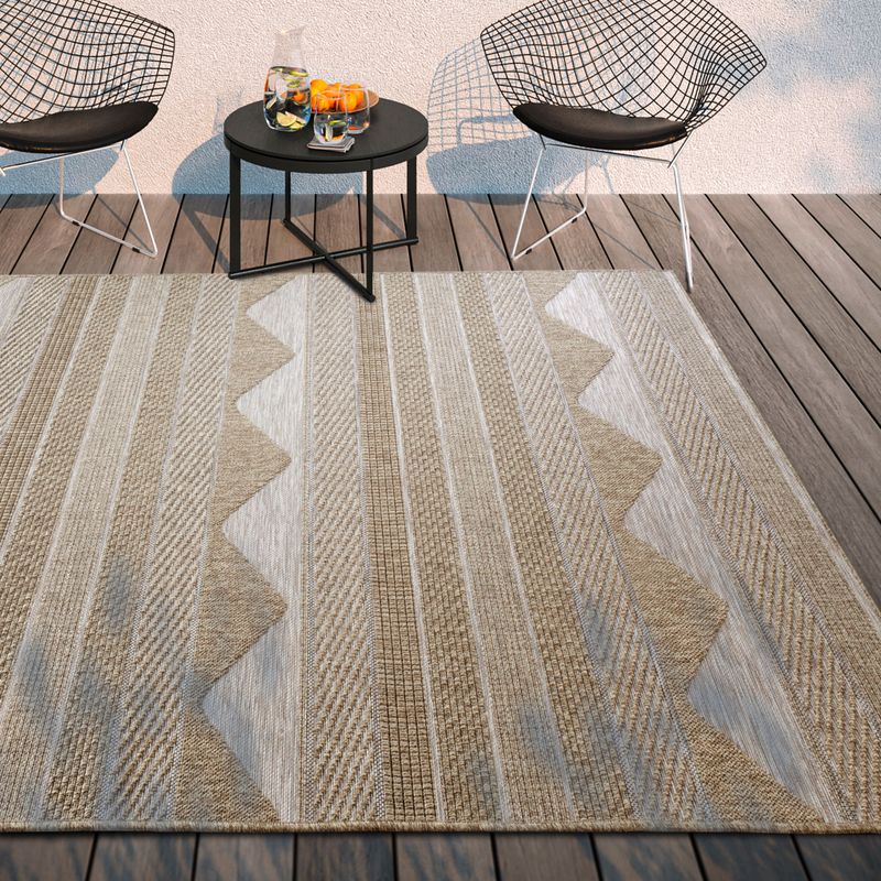 Villeroy & Boch Teppich »Elisabeth«, rechteckig, 8 mm Höhe, In-& Outdoor, Flachgewebe, wetterfest, Terrasse, Balkon, natur, modern