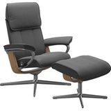Stressless® Relaxsessel »Admiral«, (Set, Relaxsessel inkl. Hocker), mit Cross Base, Größe M & L, Holzakzent Eiche