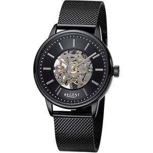 Regent Mechanische Uhr, Armbanduhr, Herrenuhr, Handaufzug, Edelstahlarmband