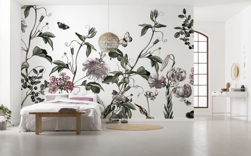 Komar Fototapete »Digitaldruck Vlies - Paradis de Papillons - Größe 400 x 250 cm«, bedruckt, Wohnzimmer, Schlafzimmer