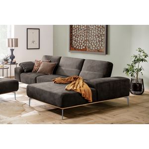 W.SCHILLIG Ecksofa »run, Designsofa mit tollem Sitzkomfort, bequem, L-Form«, mit elegantem Holzsockel, Füße in Silber matt, Breite 319 cm