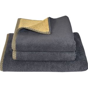 Dyckhoff Handtuch Set »Golden Shades Rhomb«, Set, 3 tlg., Walkfrottier, 2 Handtücher (50x100cm), 1 Duschtuch (70x140cm)