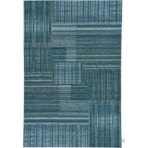 TOM TAILOR Teppich »Stripy Pat«, rechteckig, 5 mm Höhe, Flachgewebe, modernes Patchworkdesign, gestreift, Chenille, Wohnzimmer