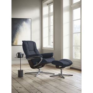 Stressless® Relaxsessel »Mayfair«, (Set, Relaxsessel mit Hocker), mit Hocker, mit Cross Base, Größe S, M & L, Holzakzent Wenge