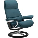 Stressless® Relaxsessel »View«, (Set, Relaxsessel mit Hocker), mit Signature Base, Größe L,Gestell Schwarz