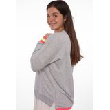 Zwillingsherz Sweatshirt, mit aufgesticktem Smiley und ""Good Mood""-Schriftzug