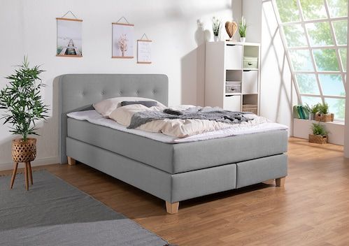 Home affaire Boxspringbett »Fargo«, inkl. Topper, in 3 Matratzenarten, in Samt- oder Strukturstoff