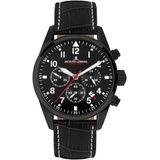 Jacques Lemans Chronograph »Barcelona«, Quarzuhr, Armbanduhr, Herrenuhr, Lederarmband, Stoppfunktion, Datum