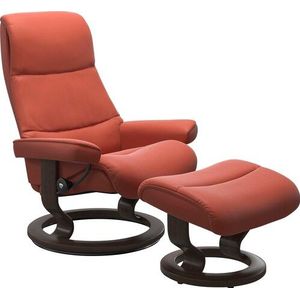 Stressless® Relaxsessel »View«, (Set, Relaxsessel mit Hocker), mit Classic Base, Größe L,Gestell Wenge