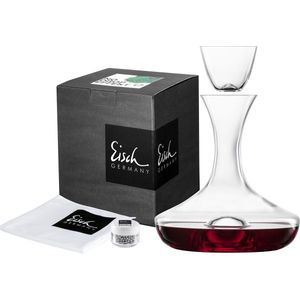 Eisch Germany Dekanter »30171999«, (Set, 4 tlg., Dekantierkaraffe mit Dekanter-Top, Reinigungsperlen und Poliertuch), NO DROP EFFEKT für sauberes, tropffreies Ausgießen, 750 ml
