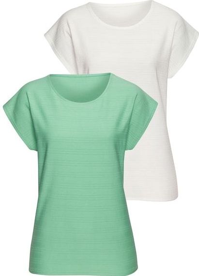 Vivance T-Shirt »mit modischer Streifenstruktur«, (Packung), aus weicher Baumwoll-Qualität
