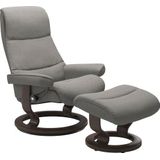 Stressless® Relaxsessel »View«, (Set, Relaxsessel mit Hocker), mit Classic Base, Größe M,Gestell Wenge