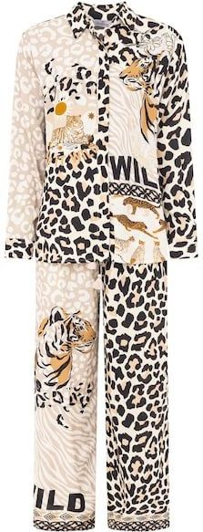 Zwillingsherz Shirtbluse »""Leo Love""«, Set mit Leo Muster aus Viskose, lange Hose und Bluse