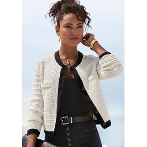 LASCANA Strickjacke, mit dezentem Lurexgarn, Kontrastbündchen, casual-chic, elegant