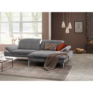 W.SCHILLIG Ecksofa »enjoy&MORE, mit tollem Sitzkomfort, elegant und bequem, L-Form«, mit Sitztiefenverstellung, Füße silber matt, Breite 294 cm