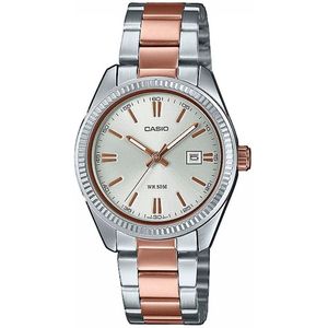 CASIO TIMELESS COLLECTION Quarzuhr, Armbanduhr, Damenuhr, analog, Datum, Edelstahlarmband