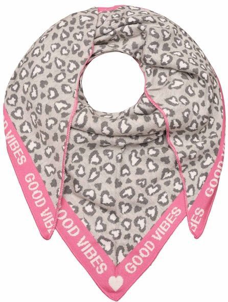 Zwillingsherz Modetuch »Dreieckstuch BW ""Leo & Good«, Leo mit pinker Kante und guten Vibes