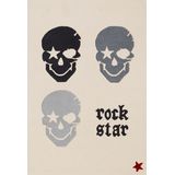 Rock STAR Baby Kinderteppich »RN2383-2«, rechteckig, 15 mm Höhe, handgearbeiteter Konturenschnitt, 80% Wollanteil, Motiv Totenkopf
