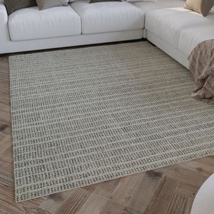 Wecon home Wollteppich »Hamptons FORTYFIVE«, rechteckig, 15 mm Höhe, Läufer, Schurwolle, Kurzflor, Wohn- & Schlafzimmer, elegant, Streifen