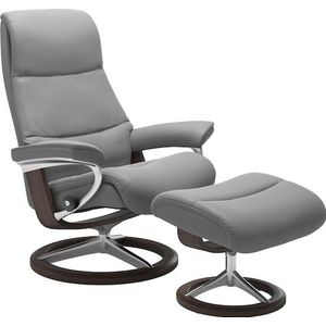Stressless® Relaxsessel »View«, (Set, Relaxsessel mit Hocker), mit Signature Base, Größe M,Gestell Wenge