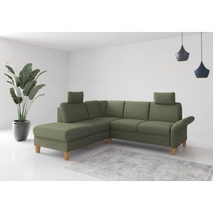 Home affaire Ecksofa »Rochelle«, wahlweise mit Armlverstellung, Klappbett mit Rollen & Bettkasten