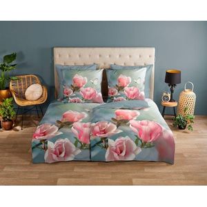 good morning Wendebettwäsche »Close«, 100% Baumwolle, 135x200, Reißverschluss, Wendeoptik, Magnolie, Blumen