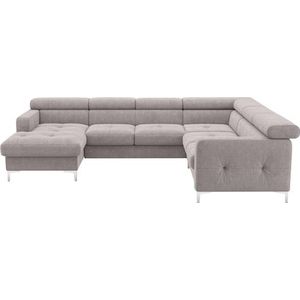 COTTA Wohnlandschaft »Sammy U-Form«, mit Kopfteilverstellung, optional mit Bettfunktion und Bettkasten