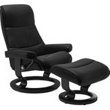 Stressless® Relaxsessel »View«, (Set, Relaxsessel mit Hocker), mit Classic Base, Größe M,Gestell Schwarz