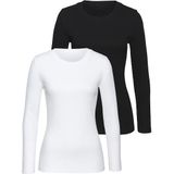 Vivance Langarmshirt »aus modischer Rippware«, (2er-Pack), aus weichem Baumwoll-Stretch