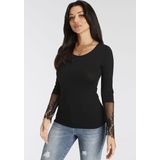 Melrose Langarmshirt, taillierte Passform, aus Jersey und Spitze