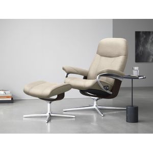 Stressless® Relaxsessel »Consul«, (Set, Relaxsessel mit Hocker), mit Hocker, mit Cross Base, Größe S, M & L, Holzakzent Braun