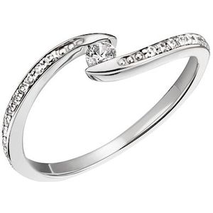 Firetti Fingerring »Schmuck Geschenk Silber 925 Silberring Ring Welle glitzernd«, mit Zirkonia (synth.)