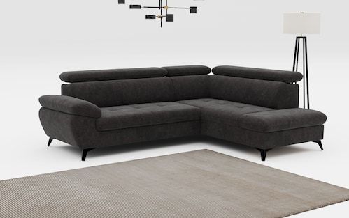 COTTA Ecksofa »Hudson L-Form«, inkl. verstellbare Kopfstützen, wählbar mit Bettfunktion und Stauraum