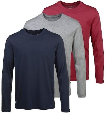 Man's World Langarmshirt »neue Farbe !«, (3er-Pack), Langarm, unifarben, aus Baumwolle, im 3er-Pack
