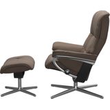 Stressless® Relaxsessel »Mayfair«, (Set, Relaxsessel mit Hocker), mit Hocker, mit Cross Base, Größe S, M & L, Holzakzent Schwarz