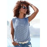 LASCANA Shirttop, mit Alloverdruck, lockere Passform, modisch, ohne Ärmel