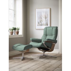 Stressless® Relaxsessel »Mayfair«, (Set, Relaxsessel mit Hocker), mit Hocker, mit Cross Base, Größe S, M & L, Holzakzent Eiche