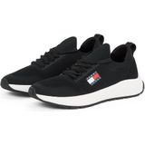 Tommy Jeans Slip-On Sneaker »TJM RUNNER KNTITTED«, Freizeitschuh, Halbschuh, Schlipper mit aufgesetzter Schnürung