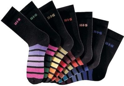 H.I.S Freizeitsocken, (Packung, 7 Paar), mit buntem Ringelmuster